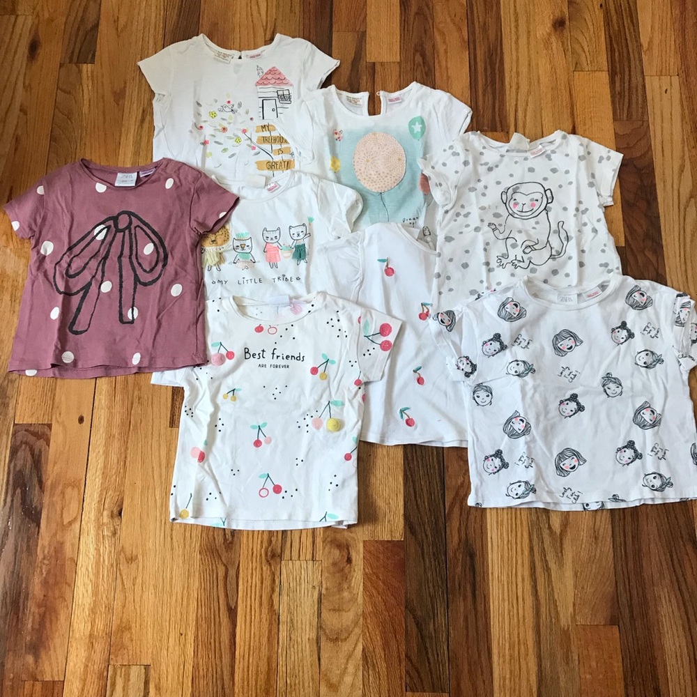 8 Zara little girl t-shirts